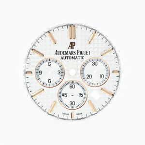 AUDEMARS PIGUET Quadrante Argentee Indici Oro Rosa per Royal Oak Chronograph 41mm 26320or