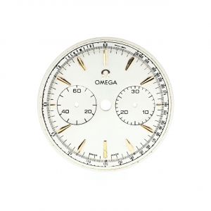 OMEGA Quadrante Argento Indici Oro per Cronografo Vintage Cal.320