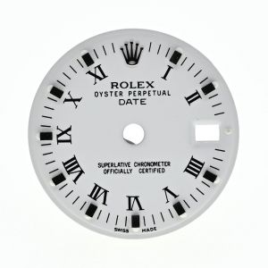 ROLEX Dial Quadrante OYSTER Perpetual Date Bianco Numeri Romani ’’Swiss Made’’x Cassa Acciaio Vetro Zaffiro per 79160 - 79240 - 79190 (Cal. 2235)