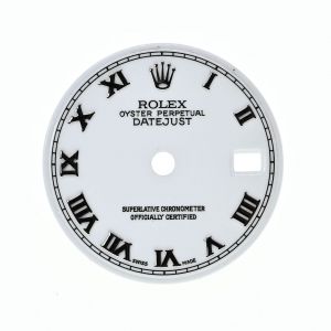 ROLEX Dial Quadrante OYSTER Perpetual Datejust Bianco Numeri Romani ’’Swiss Made’’x Cassa Acciaio Vetro Zaffiro per 79174 - 179174 (Cal. 2235)