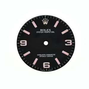 ROLEX Quadrante Dial OYSTER Perpetual 34mm Nero Indici Rosa ref ’’Swiss Made’’ Per 114200 Mov 3130