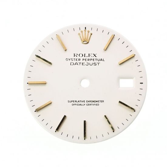 ROLEX DIAL QUADRANTE OTTIMA RISTAMPA 16013, 16018, 16223, 16228 DATEJUST BIANCO (X CASSA V. ZAFFIRO)