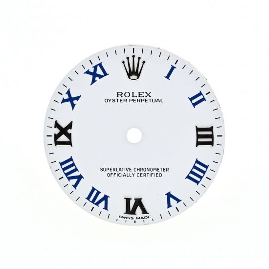 ROLEX QUADRANTE ROMAN BIANCO E BLU OYSTER PERPETUAL PER 177200